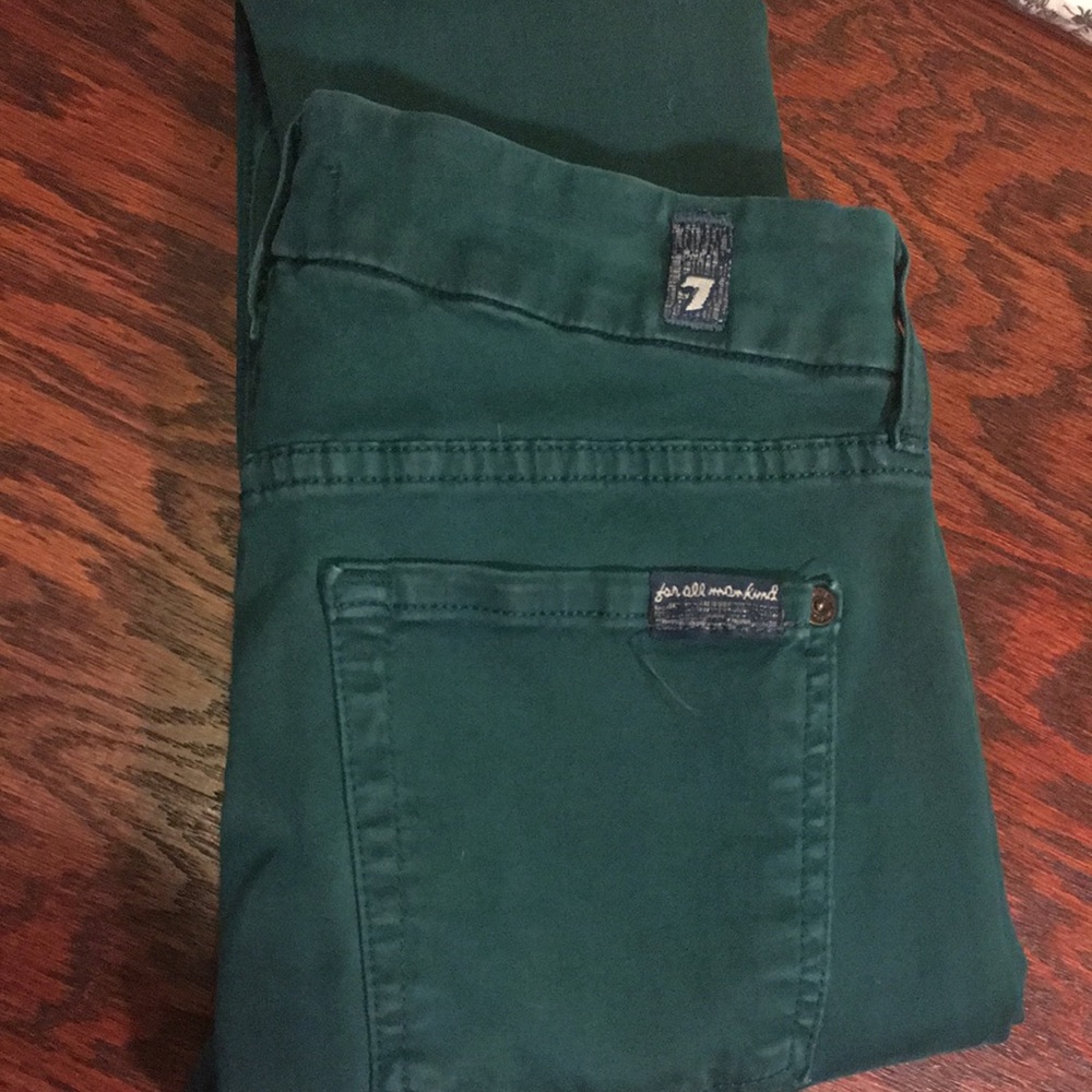 7for all mankind Teal matchstick jeans